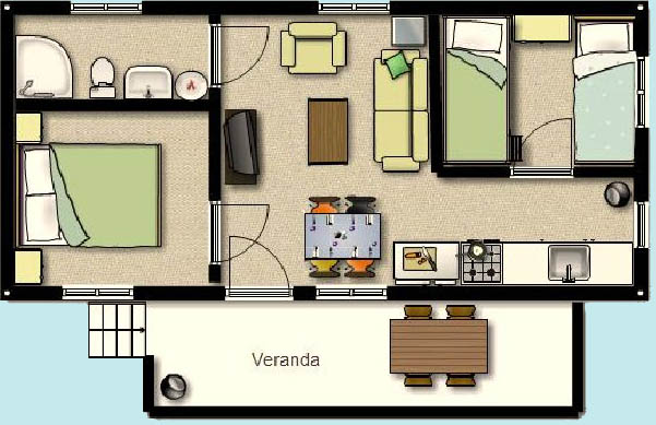 Plattegrond van het chalet